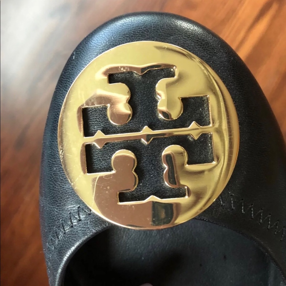 Tory Burch Black Minnie Travel Flats size 7.5 - Picture 5 of 8